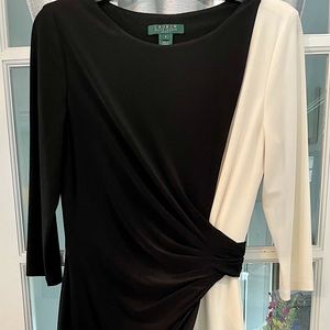 Lauren black and cream color dress size 6